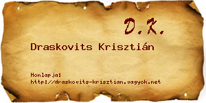 Draskovits Krisztián névjegykártya